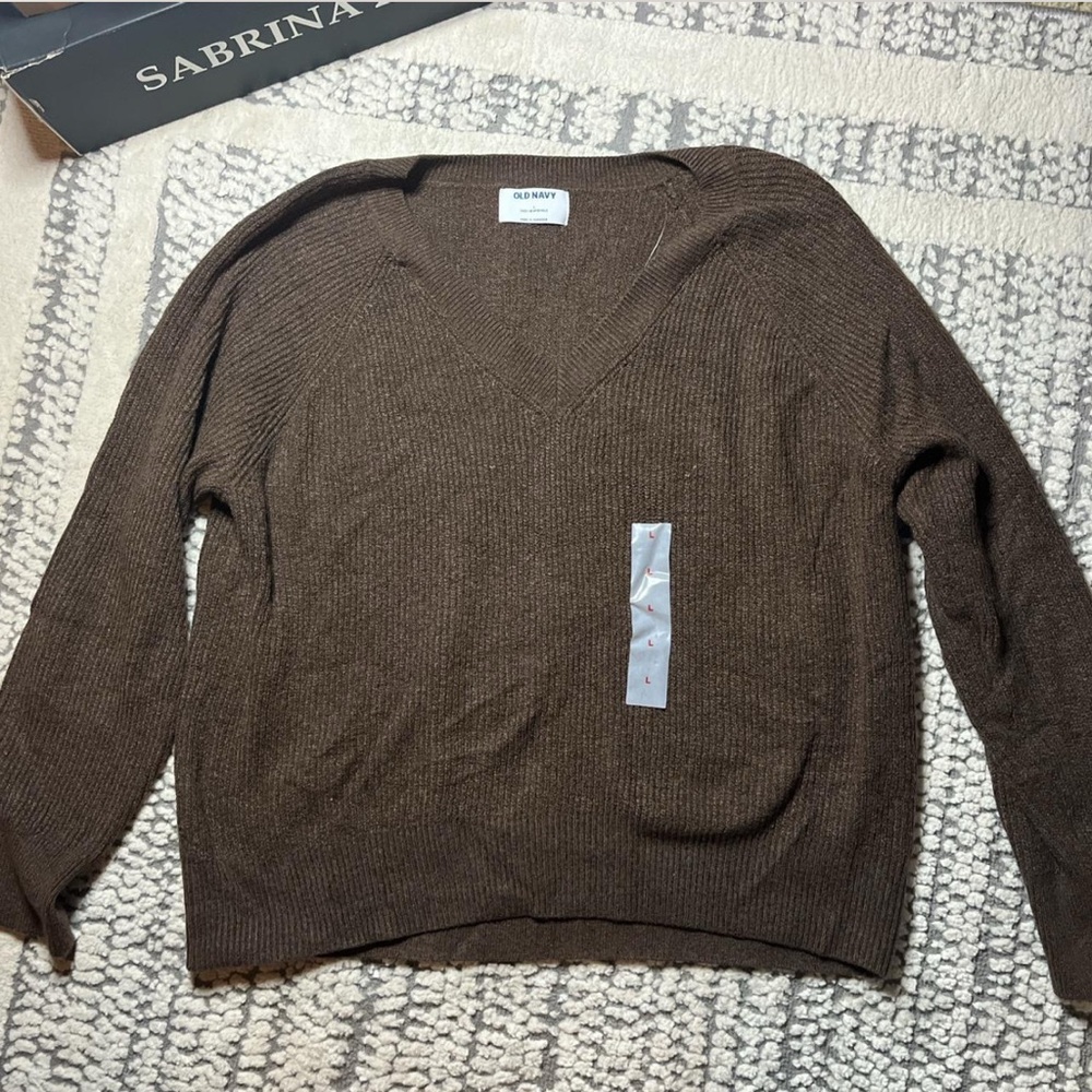 Old Navy Chocolate V-Neck Sweater